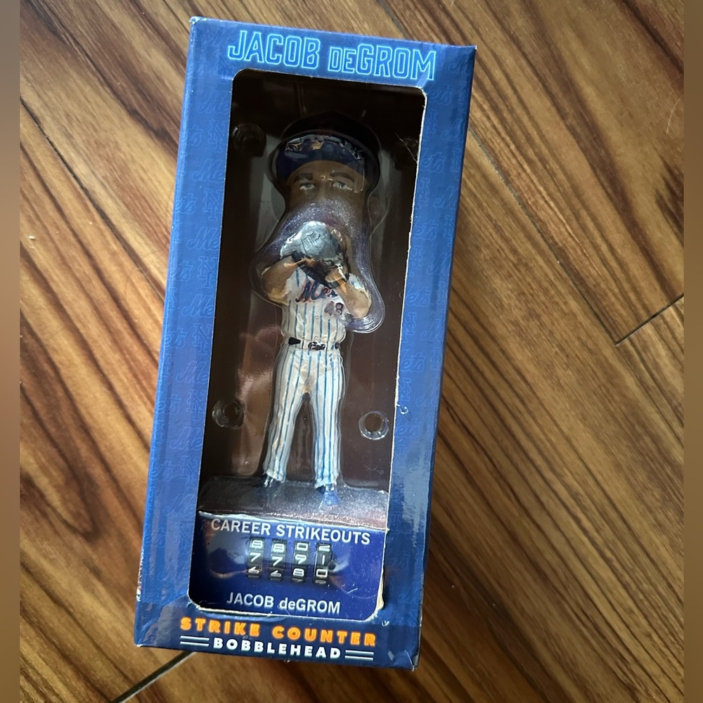 NY METS JACOB DEGROM STRIKE COUNTER BOBBLEHEAD BASEBALL 8/6/2022 MLB BASEBALL